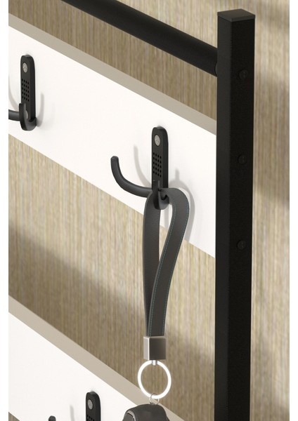 3 Raflı Metal Portmanto Elbise Askılığı Vestiyer Ayakkabılık Samanyolu Beyaz modelleri