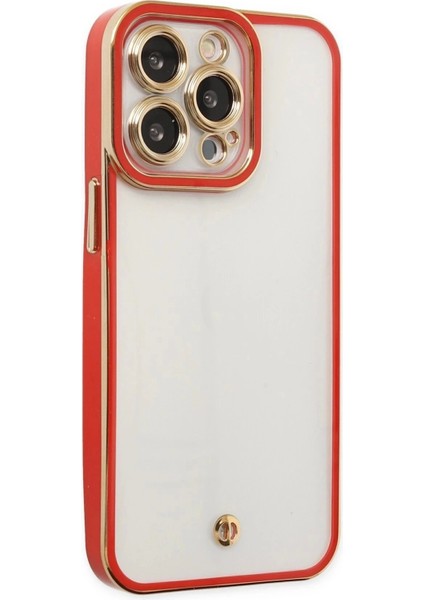 iPhone 13 Pro Max Kılıf Liva Lens Silikon - Kırmızı