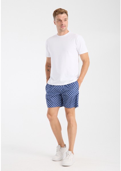 Lacivert Desenli Astarlı Deniz Şortu 81267 modelleri