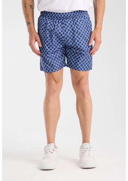 Lacivert Desenli Astarlı Deniz Şortu 81267 fırsatları