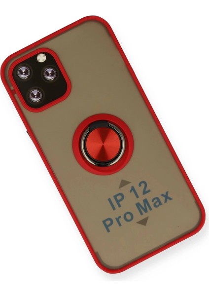 iPhone 12 Pro Max Kılıf Montreal Yüzüklü Silikon Kapak - Kırmızı modelleri