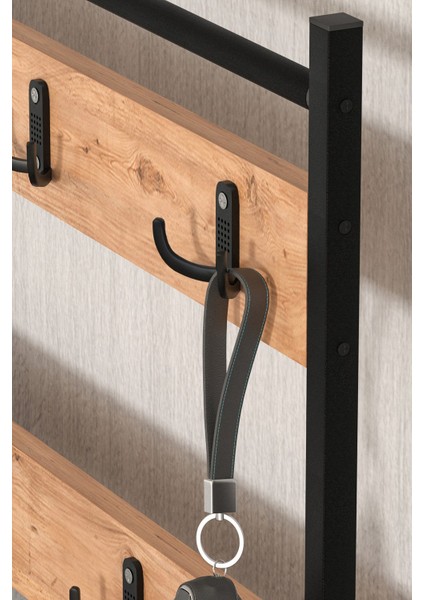 3 Raflı Metal Portmanto Elbise Askılığı Vestiyer Ayakkabılık Samanyolu Çam modelleri