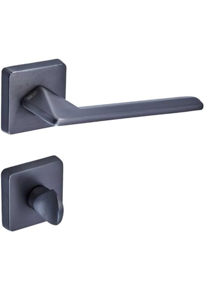 Eliz Modeli Rozetli Wc Kapı Kolu Antrasit Renk 1 Takım (200-201R-02-54)