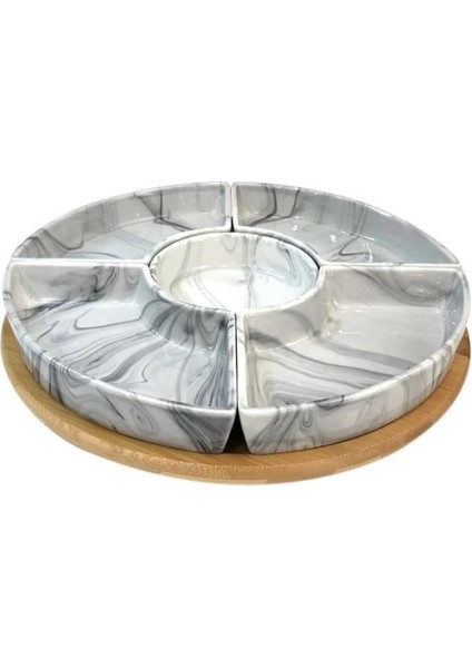 Arow Mermer Desen 5'li 6 Parça Kahvaltılık