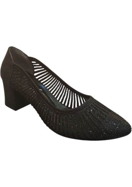 Damla Lazer Taşlı Topuklu Ayakkabı