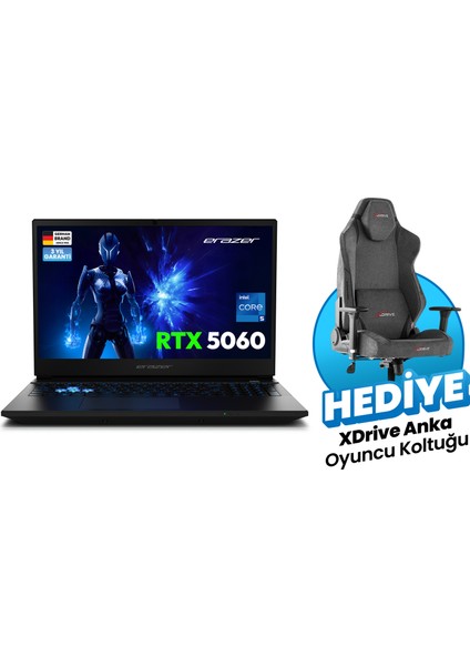 Deputy 15 P1 MD62764 Intel Core 5 210H 16GB Ram 1tb SSD RTX5060 15.6" 144Hz Fhd IPS Freedos Taşınabilir Bilgisayar