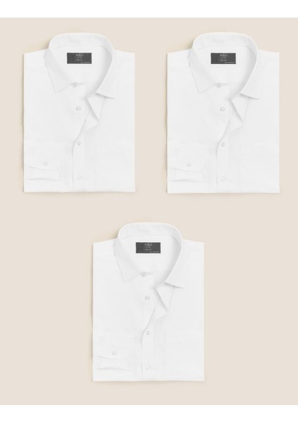 3'lü Tailored Fit Gömlek Seti