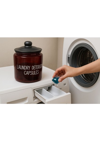 Amberclean Cam Siyah Vakumlu Kapaklı Deterjan Kavanozu 3800 ml 1 Adet fiyatları