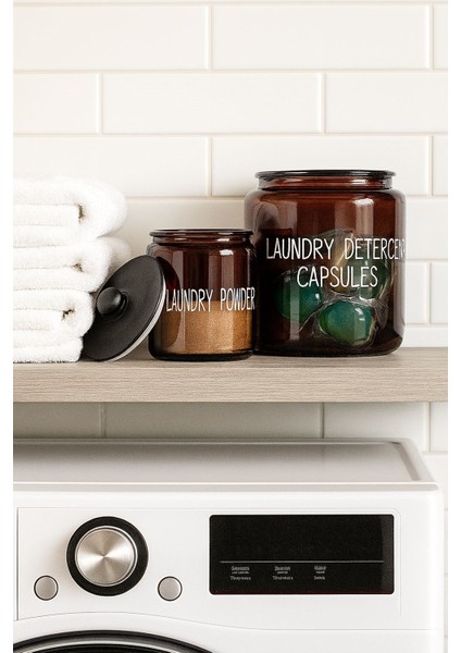 Amberclean Cam Siyah Vakumlu Kapaklı Deterjan Kavanozu 3800 ml 1 Adet modelleri