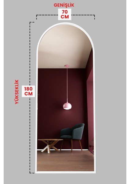 Metal Çerçeveli Influencer ve Ayaklı Boy Aynası 180X70 cm modelleri