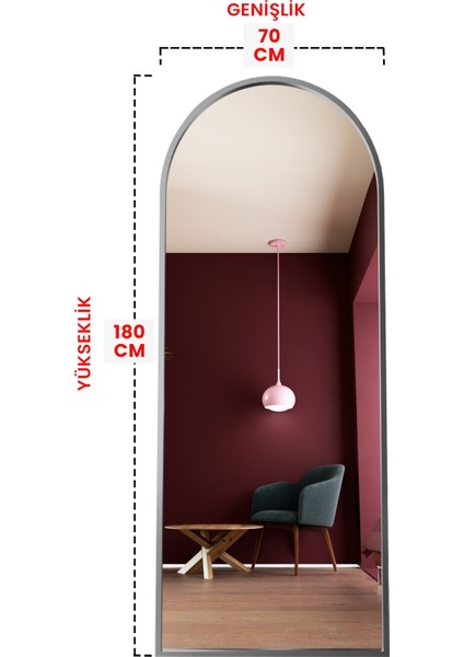 Metal Çerçeveli Influencer ve Ayaklı Boy Aynası 180X70 cm modelleri