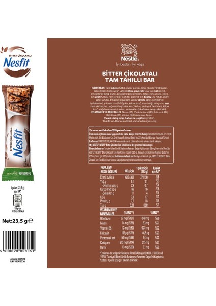 Nestle Nesfıt Çikolatalı Tam Tahıl Pirinç Gevreği 400G & Bitter Çikolatalı Tam Tahıllı Bar 16X23,5G fiyatları