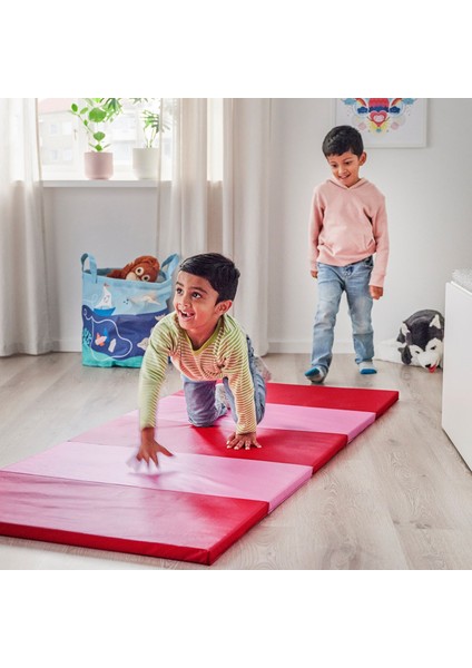 Plufsıg Jimnastik Minderi 78X185 cm Pembe Kırmızı Katlanır Kaymaz Dayanıklı Jimnastik Minderi fırsatları