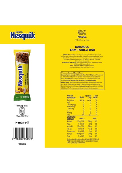 Nestle Nesquık Kakaolu Buğday ve Mısır Gevreği 700G & Nesquık Kakaolu Tam Tahıllı Bar 24X25G modelleri
