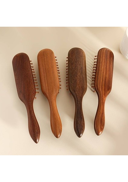 Ahşap Dişli Saç Fırçası Doğal Saç Açıcı Kadın Saç Derisi Masaj Tarağı 19 cm AF-102 modelleri