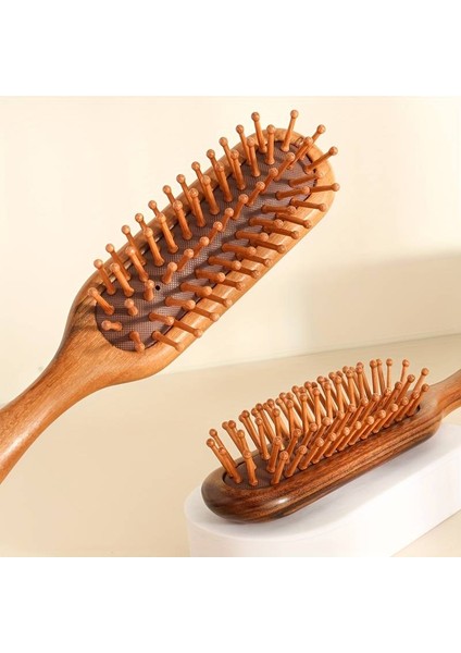 Ahşap Dişli Saç Fırçası Doğal Saç Açıcı Kadın Saç Derisi Masaj Tarağı 19 cm AF-102 fırsatları