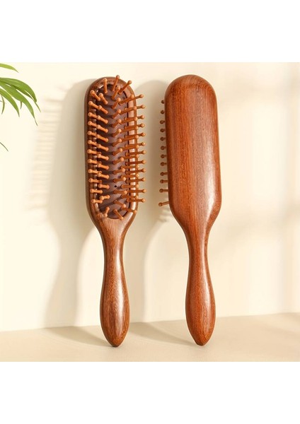 Ahşap Dişli Saç Fırçası Doğal Saç Açıcı Kadın Saç Derisi Masaj Tarağı 19 cm AF-102 indirimleri
