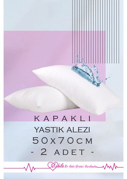 2 Adet | 50X70 Yastık Alezi, Sıvı Geçirmez Yastık Alezi, Kapaklı Yastık Alezi, Yastık Koruyucu