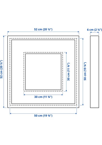 Sannahed Çerçeve 50X50 cm Siyah Minimalist Cam Korumalı Duvar ve Masa Çerçevesi fırsatları