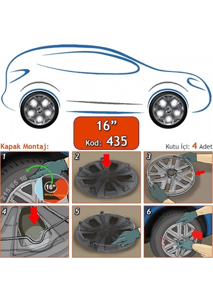 435 16 Inç Jant Kapağı Gri Sks Üniversal fiyatları