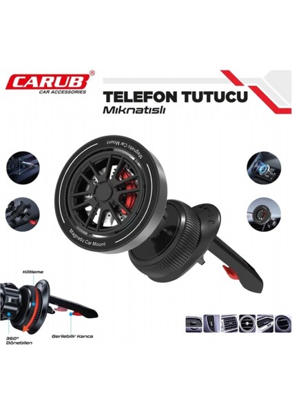 Telefon Tutucu Mıknatıslı Havalandırma Kancalı Dönerli Ayarlı BR5901979 fiyatları