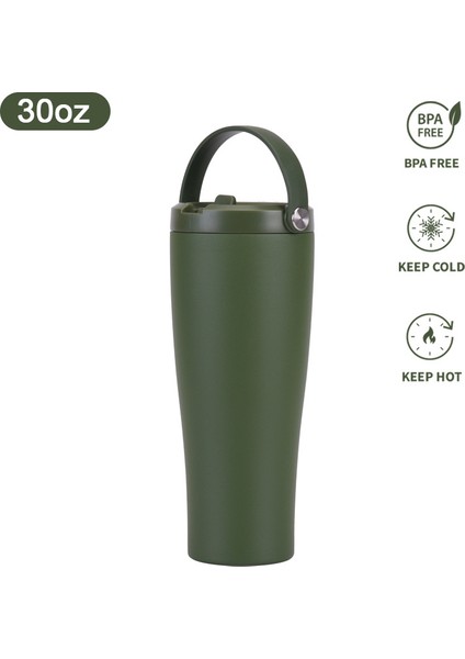 30OZ Paslanmaz Çelik Açık Hava Sporları Çift Katmanlı Vakum Büyük Kapasiteli Taşınabilir Yalıtımlı Daklar ile Uygun (Yurt Dışından)