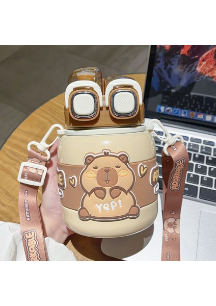 Yüksek Değerli Çocuk Isı Yalıtım Su Dağı Sevimli Büyük Kapasiteli Öğrenciler Spor Su Şişesi Taşınabilir Uygun Seyahat Çift Içme Dakları (Yurt Dışından)