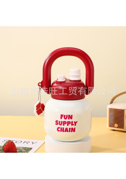 Ins 316 Karikatür Çocuk Su Dağı Yüksek Değerli Büyük Kapasiteli Taşınabilir Büyük Göbek Çift Içme Saman Dak Yalıtım Kabı (Yurt Dışından)