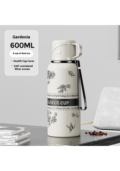 Gardenya Yüksek Değerli Su Dağı Paslanmaz Çelik Yalıtım Kabı Büyük Kapasiteli Basit Taşınabilir Erkek ve Kadın Çay Fincanı Alt (Yurt Dışından)