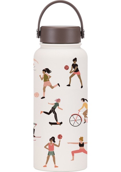 1l Yalıtımlı Dak Büyük Kapasiteli Geniş Ağızlı Taşınabilir Vakumlu Spor Su Isıtıcısı Açık Baskı Su Dağı Kadın (Yurt Dışından)