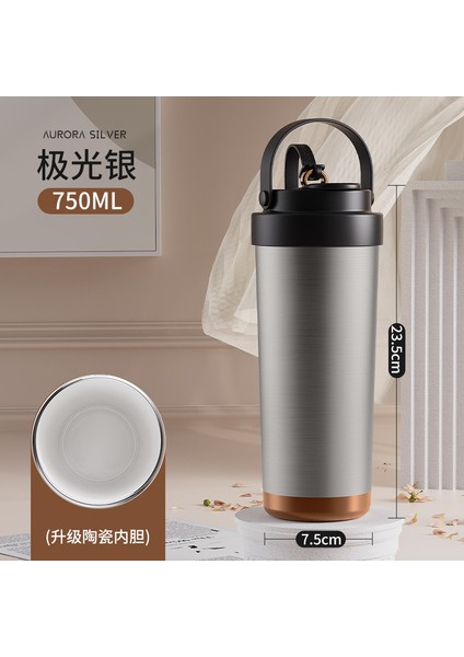 Seramik Astarlı Çift Içimli Yalıtımlı Fincan Erkekler ve Kadınlar Için Aynı Yüksek Değerli Taşınabilir Amerikan Tarzı Kahve Fincanı 316 Kulplu Pipetli Fincan (Yurt Dışından)