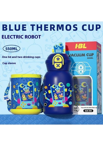 Karikatür Bebek Çocuk Yalıtım Kabı Bir Kapak Çift Içme Paslanmaz Çelik Su Dağı Erkekler ve Kadınlar Çocuklar Öğrenciler Için Sevimli Daklar (Yurt Dışından)