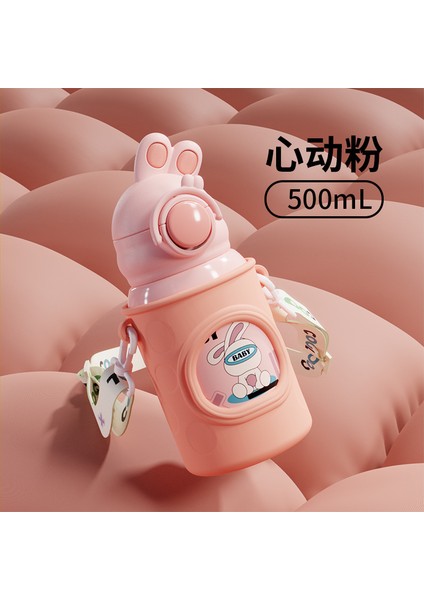 Akıllı Sıcaklık Ölçümü 316 Paslanmaz Çelik Çift Katmanlı Çocuk Yalıtım Kabı Karikatür Silikon Yalıtım Potu Öğrenciler Saman Su Dakları (Yurt Dışından)