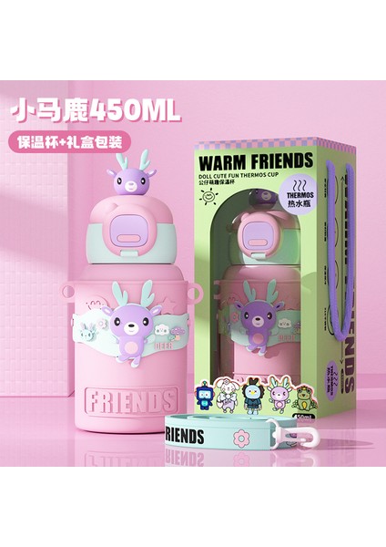 Karikatür Bebek Çocuk Yalıtım Kabı Bir Kapak Çift Içme Paslanmaz Çelik Su Dağı Erkekler ve Kadınlar Çocuklar Öğrenciler Için Sevimli Daklar (Yurt Dışından)