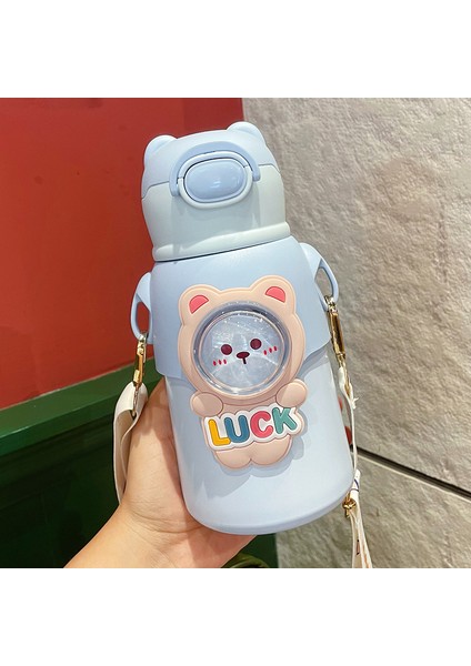 Netflix Eğlenceli Çocuk Yalıtımlı Dak 316 Gıda Sınıfı Öğrenciler Anaokulu Saman Su Dağı Boyunca Eğimli Hediye Su Şişesi (Yurt Dışından)