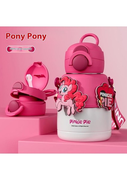 Pony Paulie Çocuk Isı Yalıtım Dağı Pipetli Anaokulu Özel Su Şişesi 316 Gıda Sınıfı Bebek Su Dakları (Yurt Dışından)