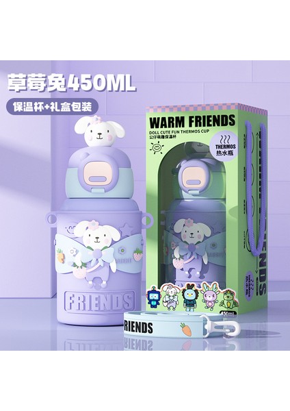 Karikatür Bebek Çocuk Yalıtım Kabı Bir Kapak Çift Içme Paslanmaz Çelik Su Dağı Erkekler ve Kadınlar Çocuklar Öğrenciler Için Sevimli Daklar (Yurt Dışından)