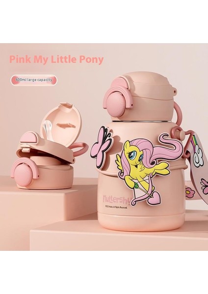 Pony Paulie Çocuk Isı Yalıtım Dağı Pipetli Anaokulu Özel Su Şişesi 316 Gıda Sınıfı Bebek Su Dakları (Yurt Dışından)