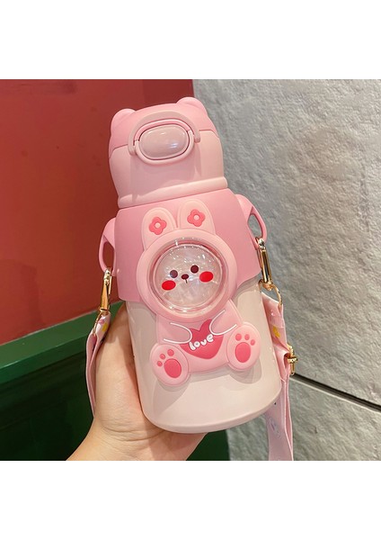 Netflix Eğlenceli Çocuk Yalıtımlı Dak 316 Gıda Sınıfı Öğrenciler Anaokulu Saman Su Dağı Boyunca Eğimli Hediye Su Şişesi (Yurt Dışından)