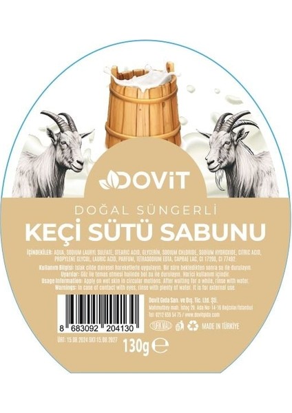 Doğal Süngerli Keçi Sütü Sabunu 100 gr