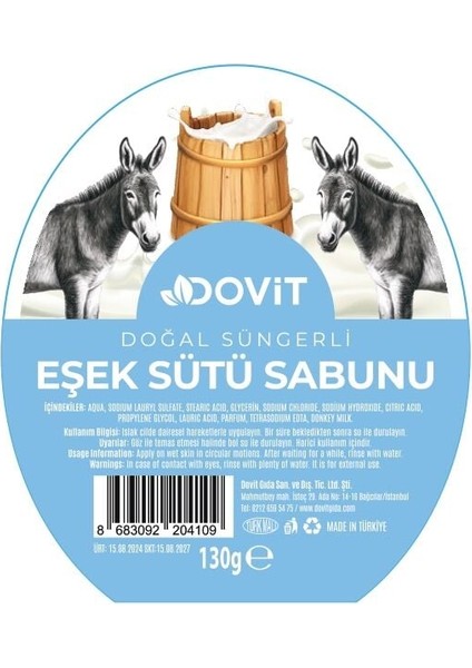 Doğal Süngerli Eşek Sütü Sabunu 100 gr