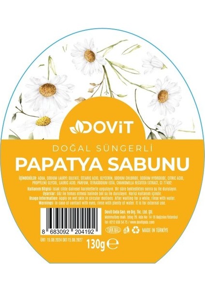 Doğal Süngerli Papatya Sabunu 100 gr