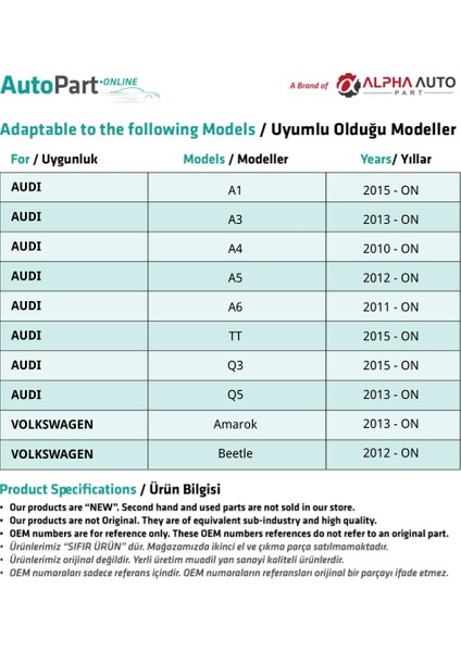Volkswagen için Enjektör Basınç Borusu Seti fiyatları