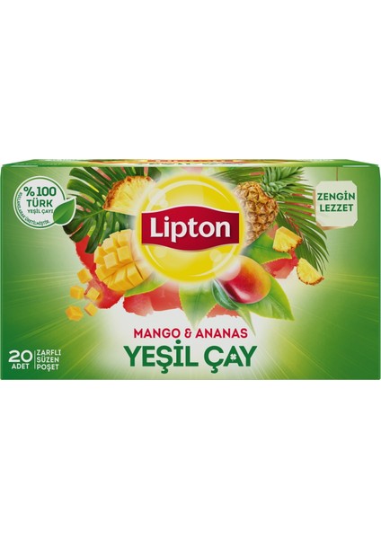 Mango & Ananaslı Yeşil Çay 20 Süzen Poşet 12'li
