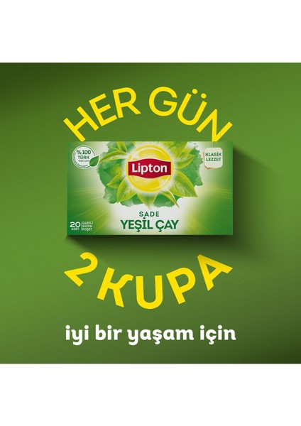 Bardak Poşet Yeşil Çay Sade 20'li 12'li Set