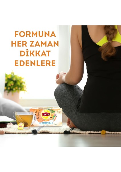 Slim Plus Kayısılı Bitki ve Meyve Bardak Poşet Çay 20 x 2 Gr. Ikili Set