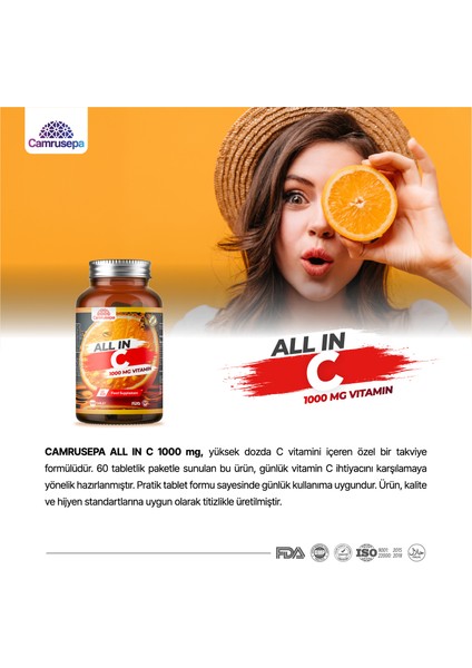 Camrusepa All In C Vitamini 1000 MG | 60 Tablet