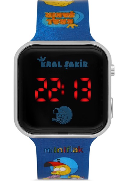 Kral Şakir Lisanslı KS8001 Mavi Square LED Çocuk Saati
