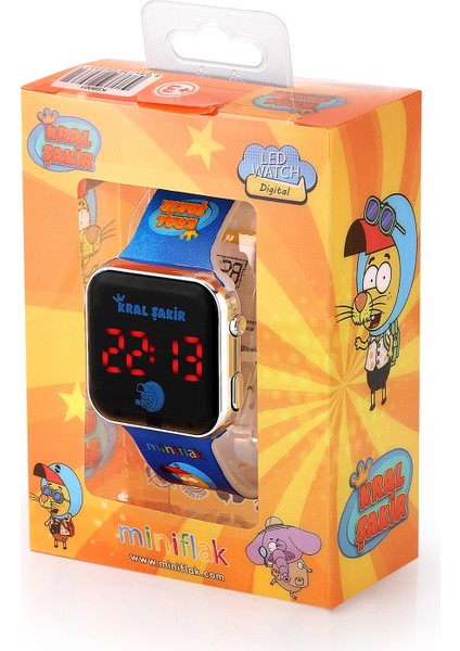 Kral Şakir Lisanslı KS8001 Mavi Square LED Çocuk Saati modelleri