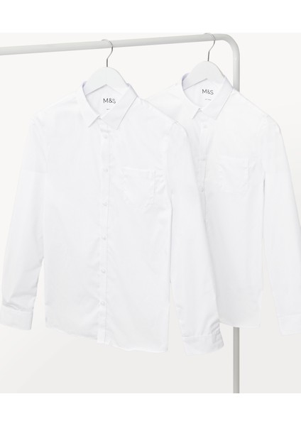 2'li Slim Fit Uzun Kollu Gömlek (2-18 Yaş)